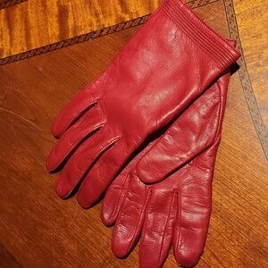 ❤️ VINTAGE 80s FOWNES LINED GENUINE LEATHER GLOVES- RED, 7